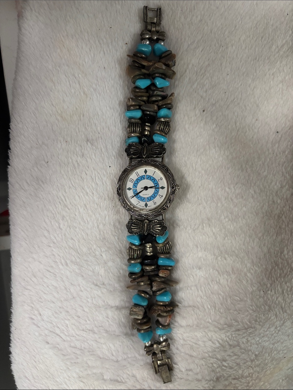 Turquoise Beaded Women's Watch Bracelet